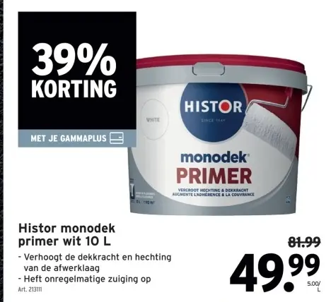 Aanbieding: monodek primer wit