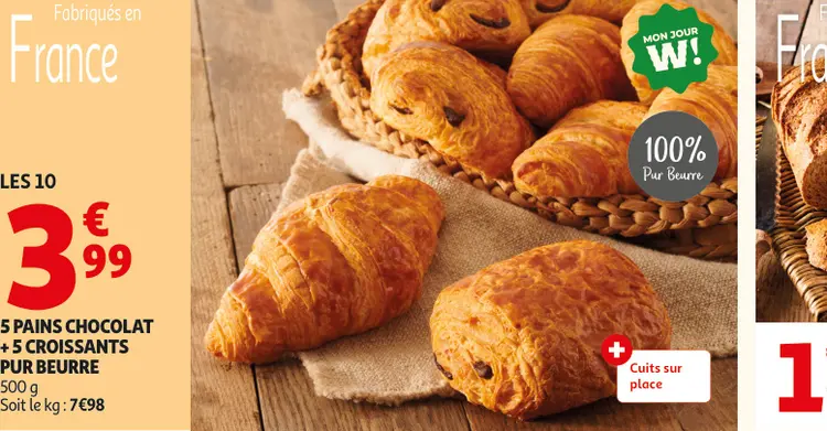 Aanbieding: Pains chocolat + croissants pur beurre