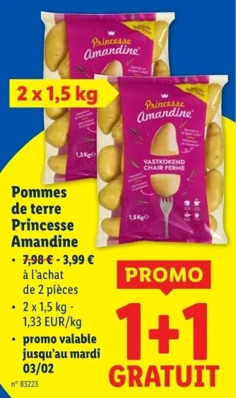 Offre: Pommes de terre Princesse Amandine