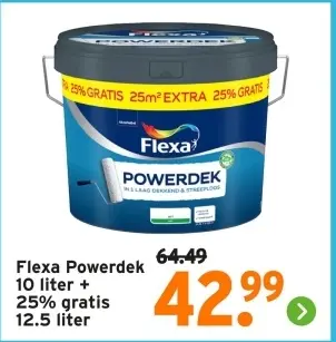 Aanbieding: Flexa Powerdek 10 liter + 25% gratis 12.5 liter