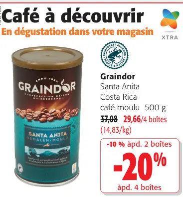 Offre: Café Graindor Santa Anita Costa Rica