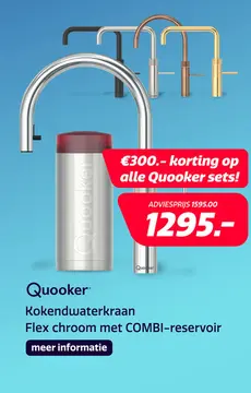 Aanbieding: Kokendwaterkraan Flex chroom met COMBI-reserv
