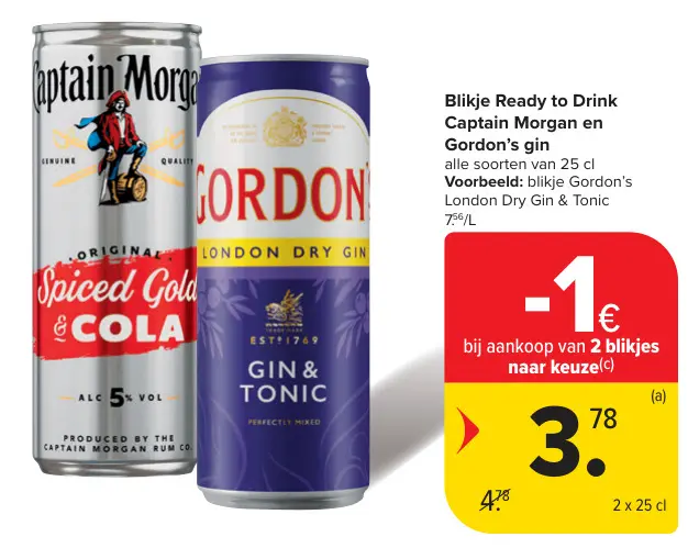 Promotie: Ready to Drink Captain Morgan en Gordon's gin