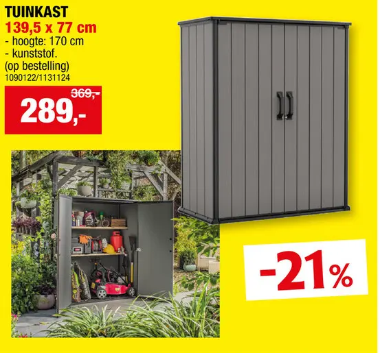 Promotie: Tuinkast 139,5 x 77 cm kunststof