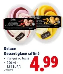 Offre: Dessert glacé raffiné