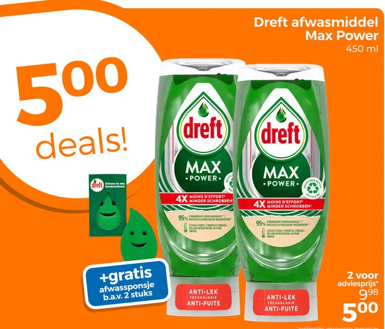 Aanbieding: Dreft afwasmiddel Max Power