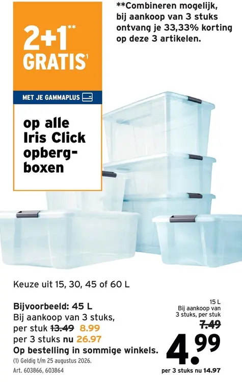 Promotie: Iris Click opbergboxen