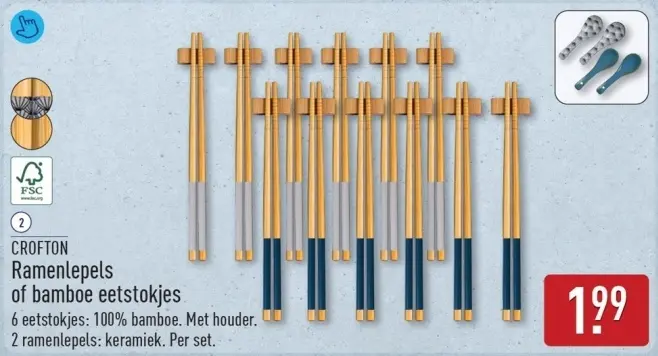 Aanbieding: Ramenlepels of bamboe eetstokjes