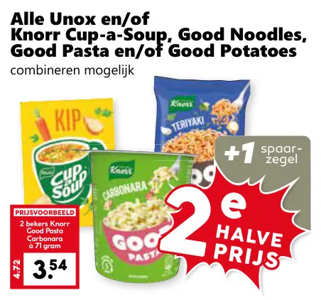 Aanbieding: Alle Unox en/of Knorr Cup-a-Soup, Good Noodles, Good Pasta en/of Good Potatoes