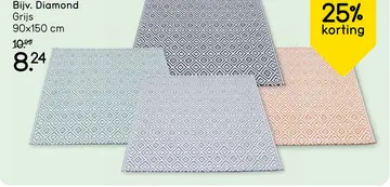 Aanbieding: Binnen-/buitentapijt Diamond - zwart - 90x150 cm