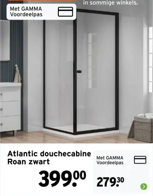 Aanbieding: Atlantic douchecabine Roan zwart