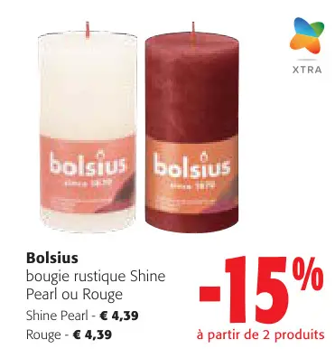 Offre: bougie rustique Shine Pearl ou Rouge