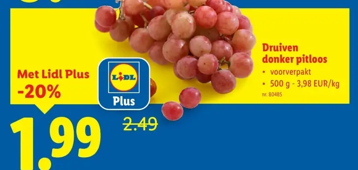 Promotie: Druiven donker pitloos