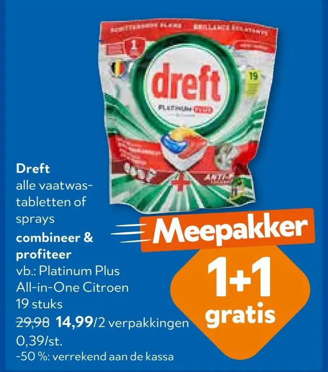 Promotie: Dreft alle vaatwas-tabletten of sprays