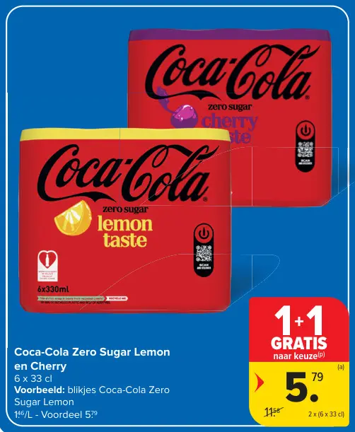 Promotie: Coca-Cola Zero Sugar Lemon en Cherry