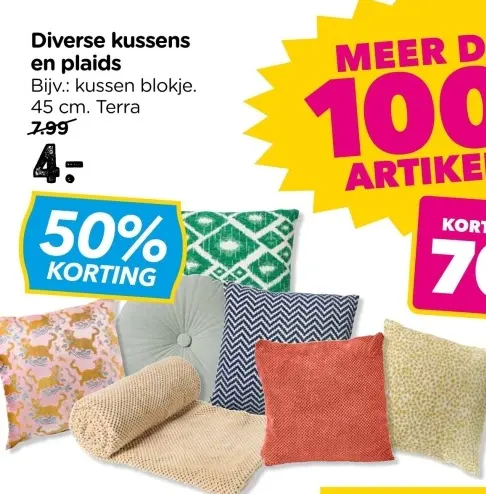 Aanbieding: Diverse kussens en plaids