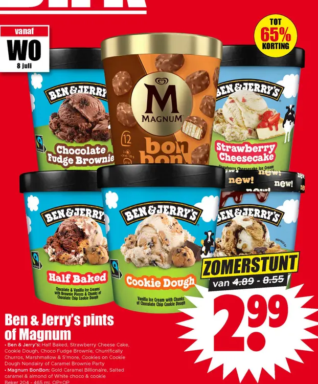 Aanbieding: Ben & Jerry's pints of Magnum