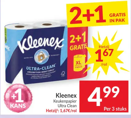 Promotie: Kleenex Keukenpapier Ultra Clean