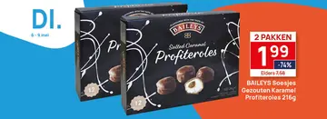 Aanbieding: 2 pakken Soesjes Baileys gezouten karamel profiteroles 216g