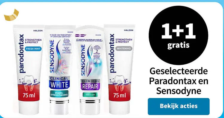 Aanbieding: Paradontax en Sensodyne tandpasta