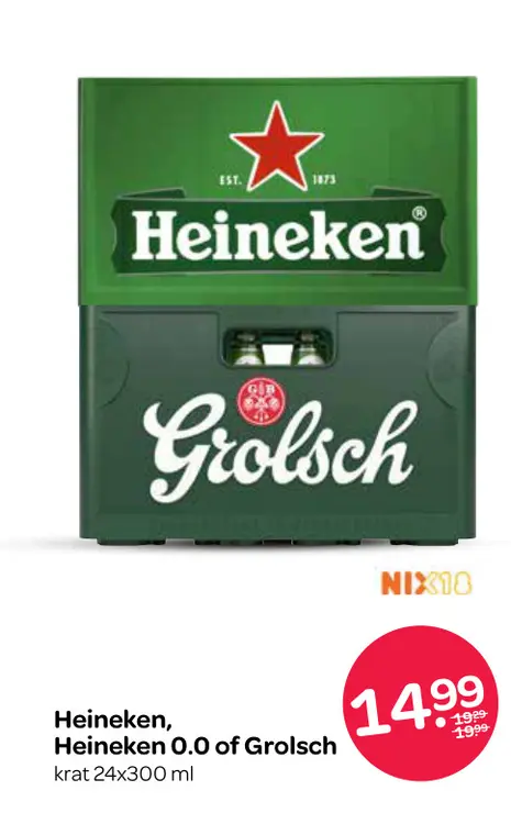 Aanbieding: Heineken, Heineken 0.0 of Grolsch