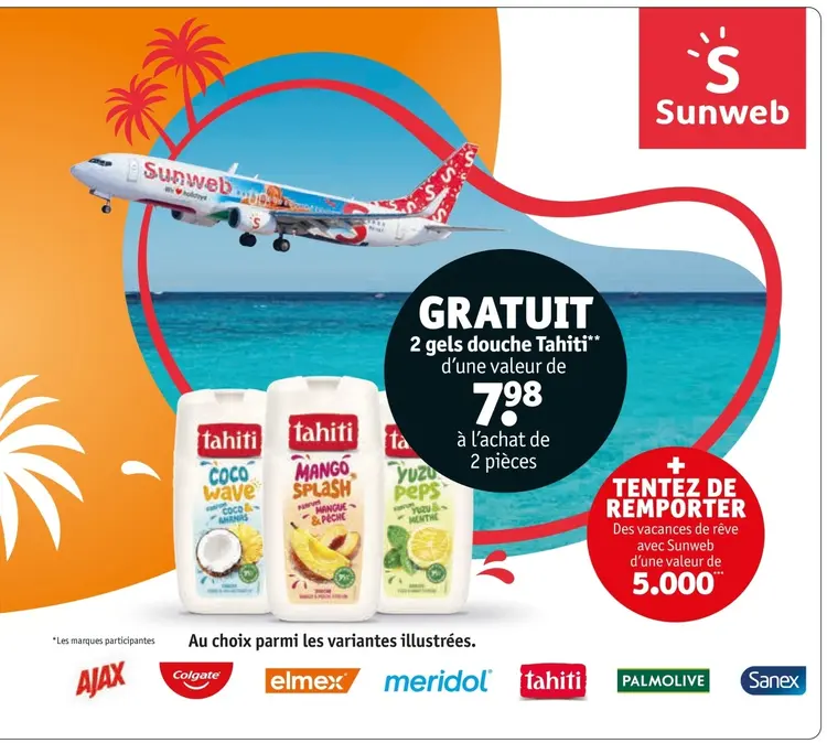 Offre: GRATUIT 2 gels douche Tahiti