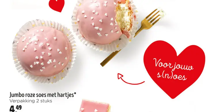 Aanbieding: Roze soes met hartjes