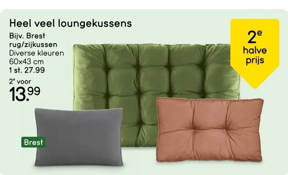 Aanbieding: loungekussens