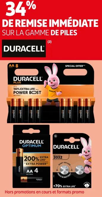 Offre: Piles Duracell