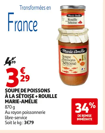 Offre: Soupe de poissons à la sétoise + rouille