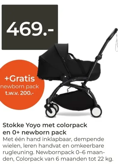 Aanbieding: Stokke Yoyo met colorpack en 0+ newborn pack