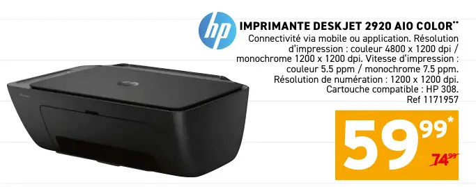 Offre: Imprimante deskjet 2920 aio color