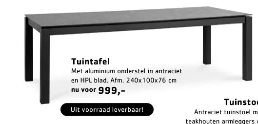 Promotie: Tuintafel