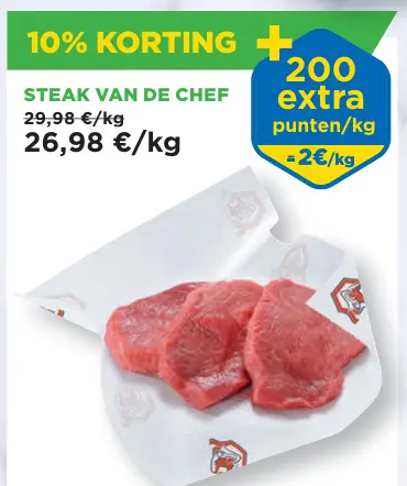 Promotie: Steak van de chef