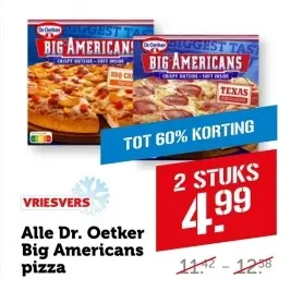 Aanbieding: Alle Dr. Oetker Big Americans pizza