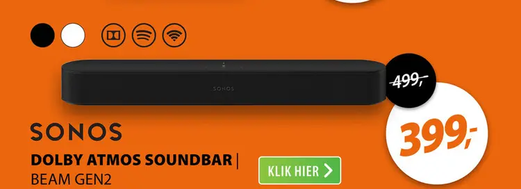 Aanbieding: Sonos BEAM Gen2 Zwart