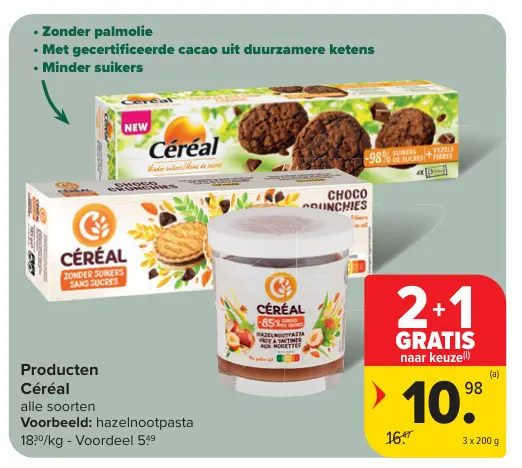 Promotie: Producten Céréal alle soorten