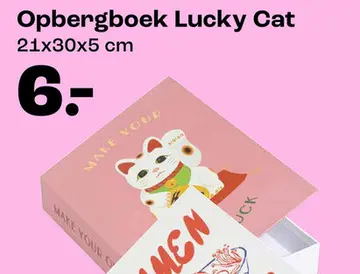 Aanbieding: Opbergboek Lucky Cat