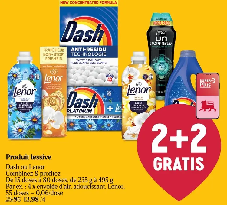Offre: Produit lessive Dash ou Lenor