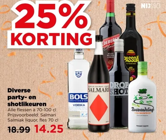 Aanbieding: Diverse party- en shotlikeuren