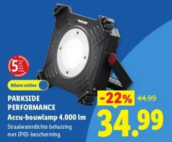 Aanbieding: Accu-bouwlamp 4.000 lm