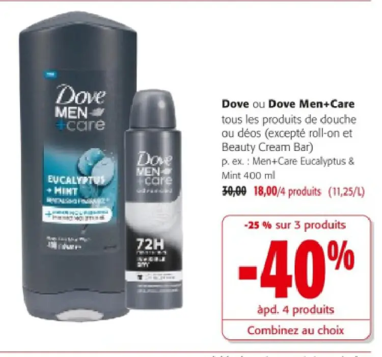 Offre: Dove ou Dove Men+Care tous les produits de do