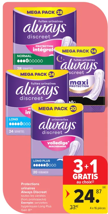 Offre: Protections urinaires