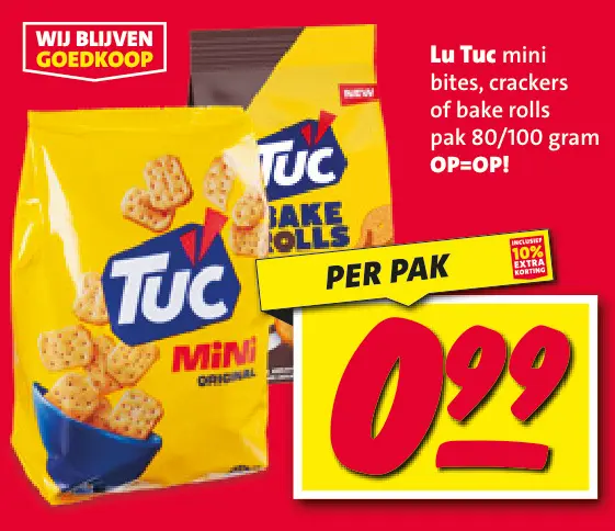Aanbieding: Mini bites, crackers of bake rolls