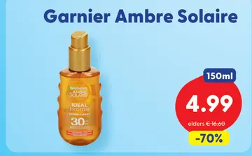 Aanbieding: Garnier Ambre Solaire Ideal Bronze Invisible 