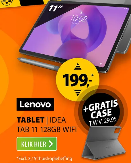 Aanbieding: Lenovo Idea Tab 11 inch 128GB Wifi met Stylus