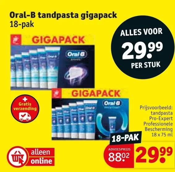 Aanbieding: Oral-B tandpasta gigapack