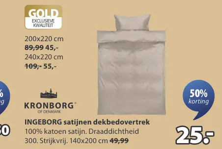 Aanbieding: INGEBORG satijnen dekbedovertrek