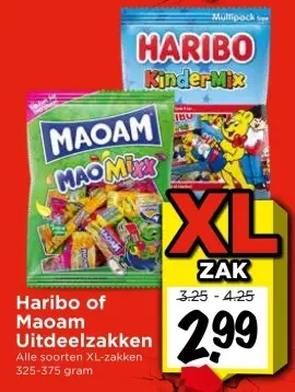 Aanbieding: Haribo of Maoam Uitdeelzakken