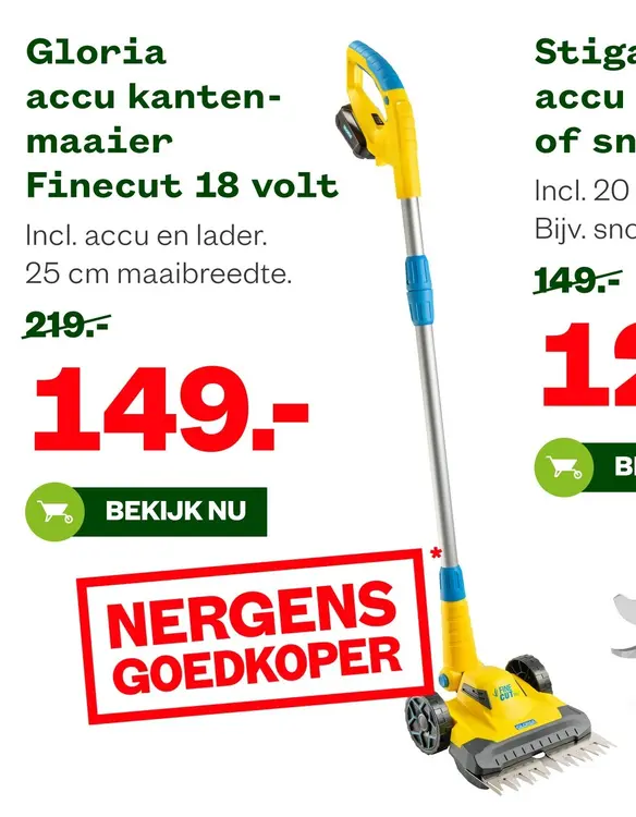 Aanbieding: Accu kantenmaaier Finecut 18 volt